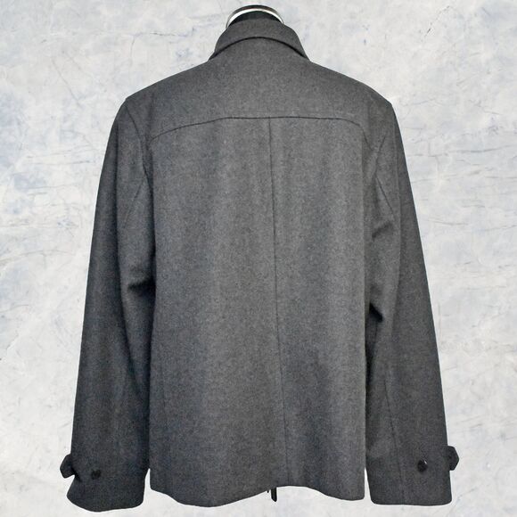 J Crew Gray Wool Blend Coat Hidden Placket Button Front Hip Length Women’s XL - Picture 6 of 7